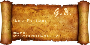 Ganz Mariann névjegykártya